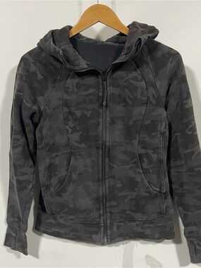 lululemon athletica Women's Black Gray Camouflage Full-Zip Hoodie
